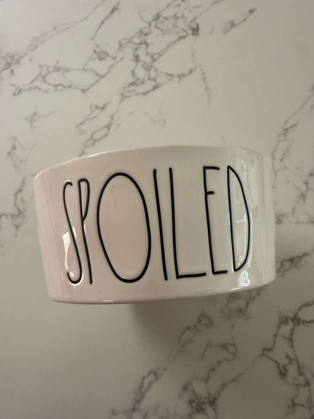 Rae Dunn "Spoiled" 8" Ceramic Pet Bowl
